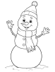 Snowman waving hello coloring page