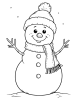 Snowman wearing scarf coloring page