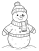 Snowman wearing sweater coloring page