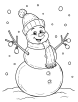 Snowman with Christmas light coloring page