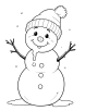 Snowman with melting expression coloring page