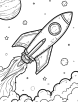 Space mission coloring page