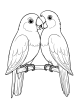 Two parrots coloring page