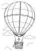 Vintage hot air balloon coloring page