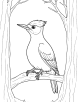 Winter woodpecker coloring page