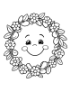 Wreath with happy face coloring page