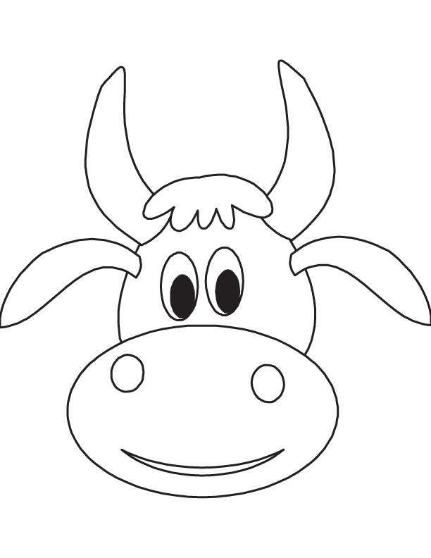 Cute cow face coloring page | Download Free Cute cow face coloring page ...