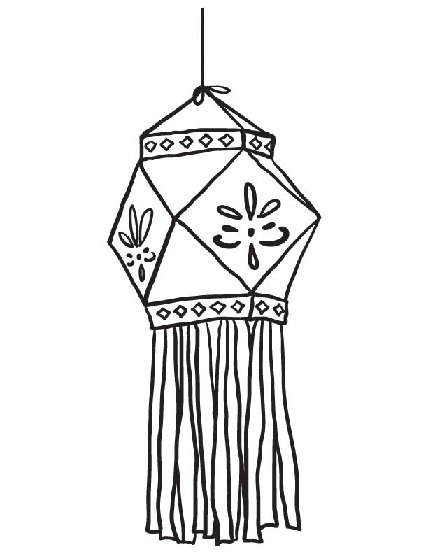 Deepavali lantern coloring page