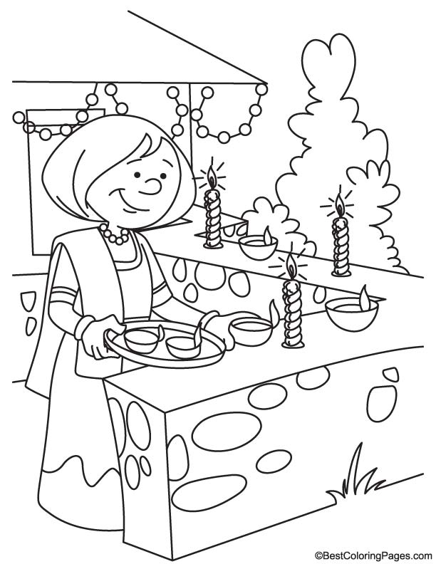 Festival of light coloring page