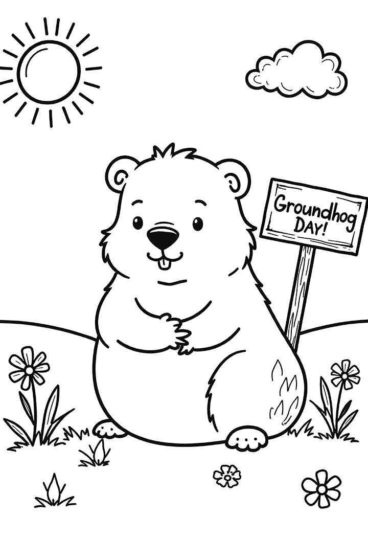 Groundhog Day coloring page