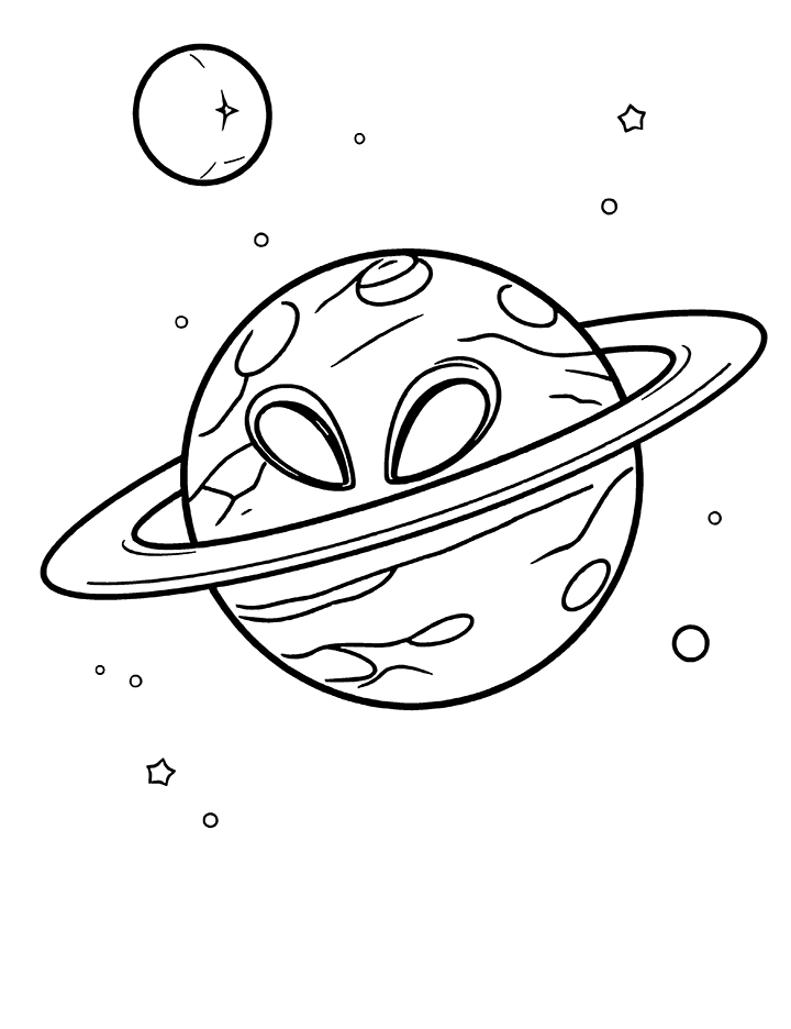 Alien planet coloring page