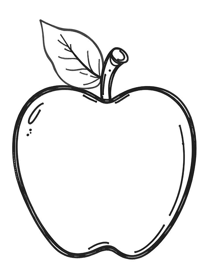 Apple big coloring page