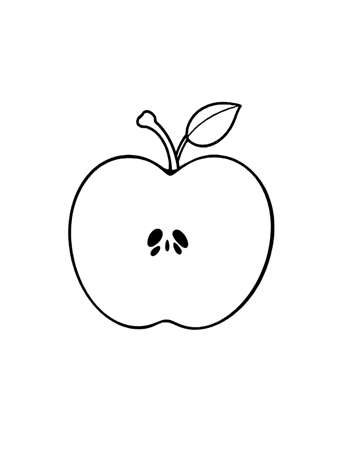 Apple slice coloring page