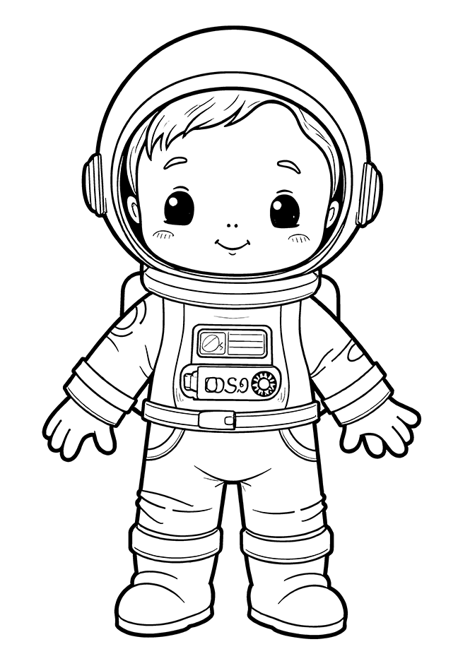 Astronaut in spacesuit coloring page