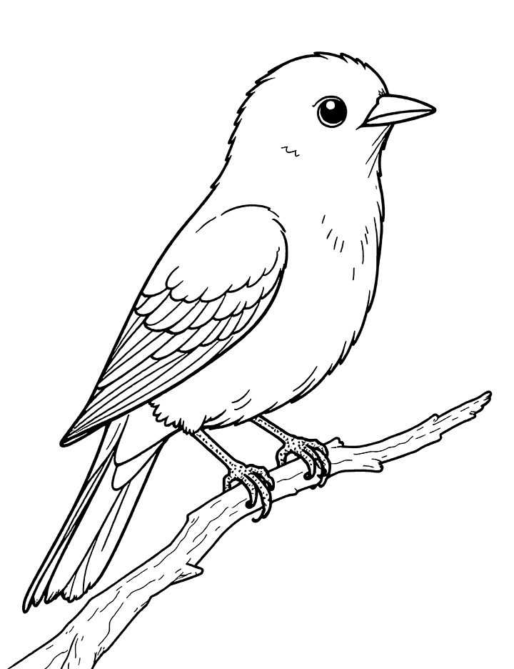 Bluebird perched coloring page