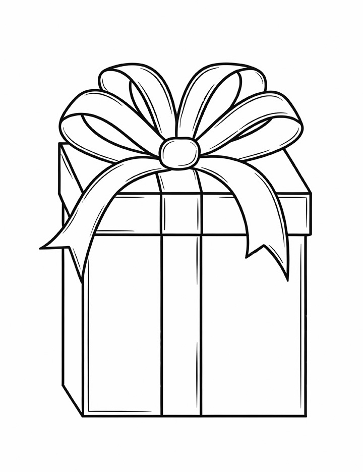 Christmas gift coloring page