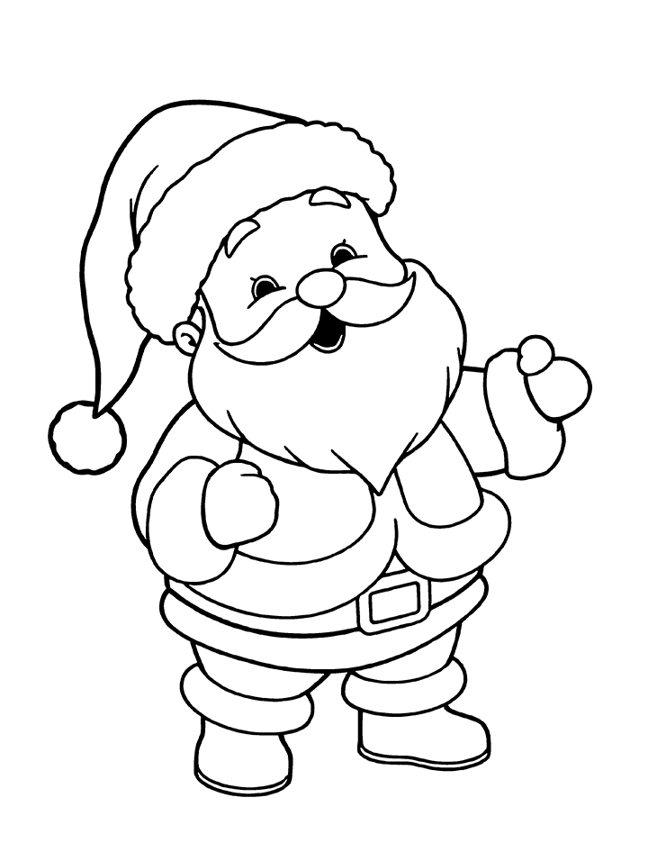 Cute Santa coloring page