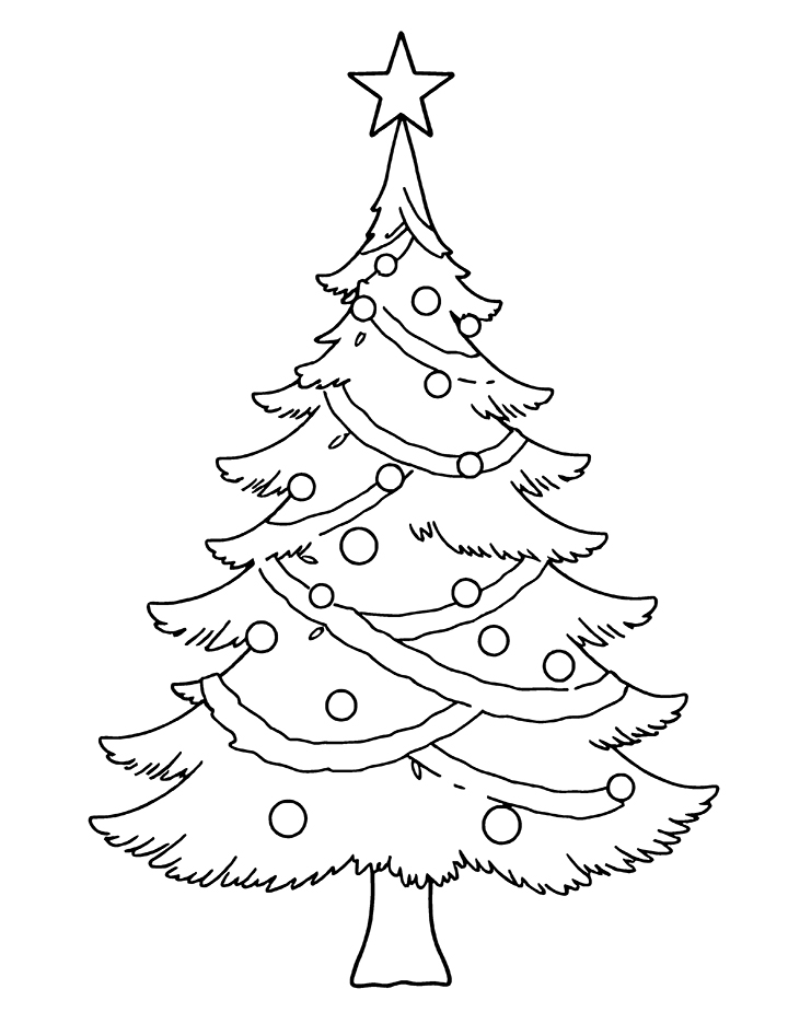 Decorate Christmas tree coloring page