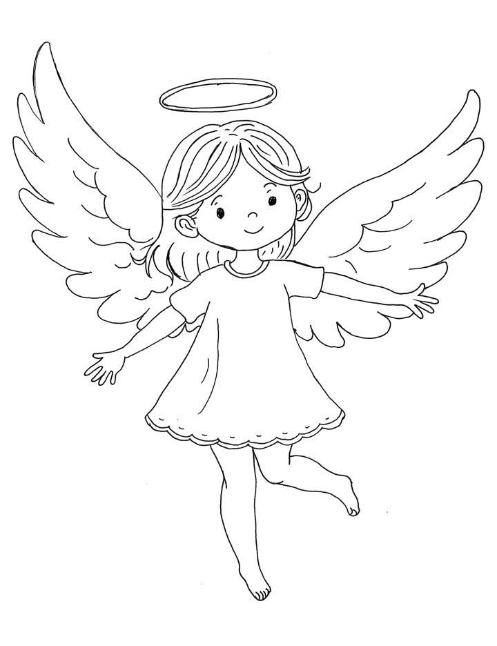 Elegant Angel coloring page