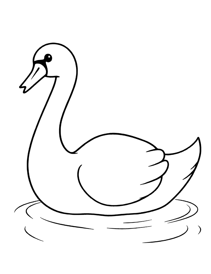 Fun swan coloring page