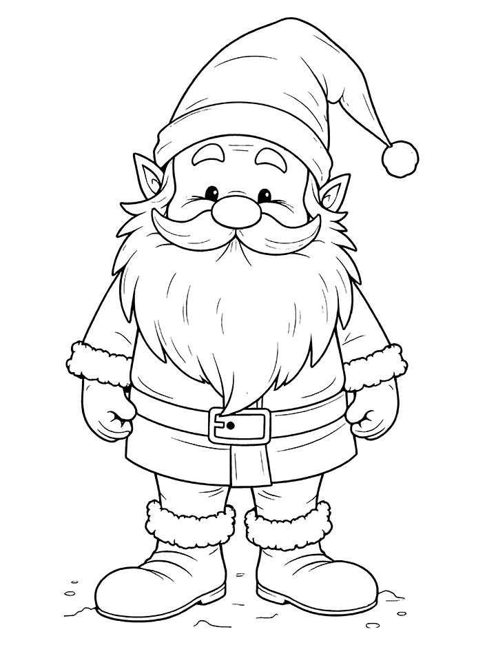 Gnome Grandfather Santa coloring page