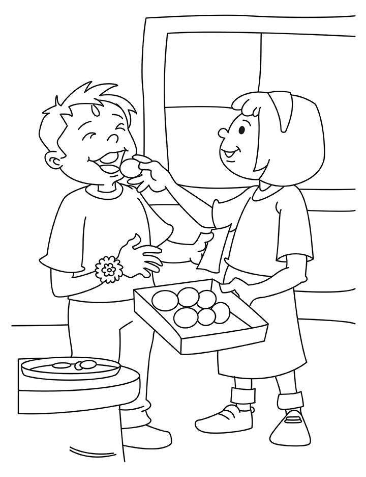 Happy Raksha Bandhan coloring page