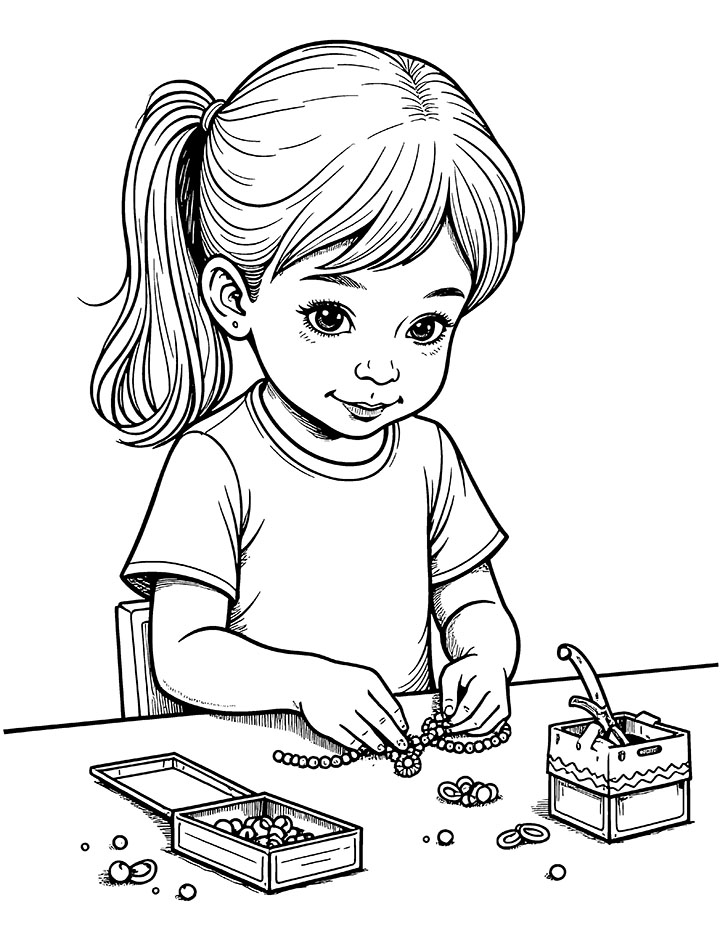 Jewelry making coloring page