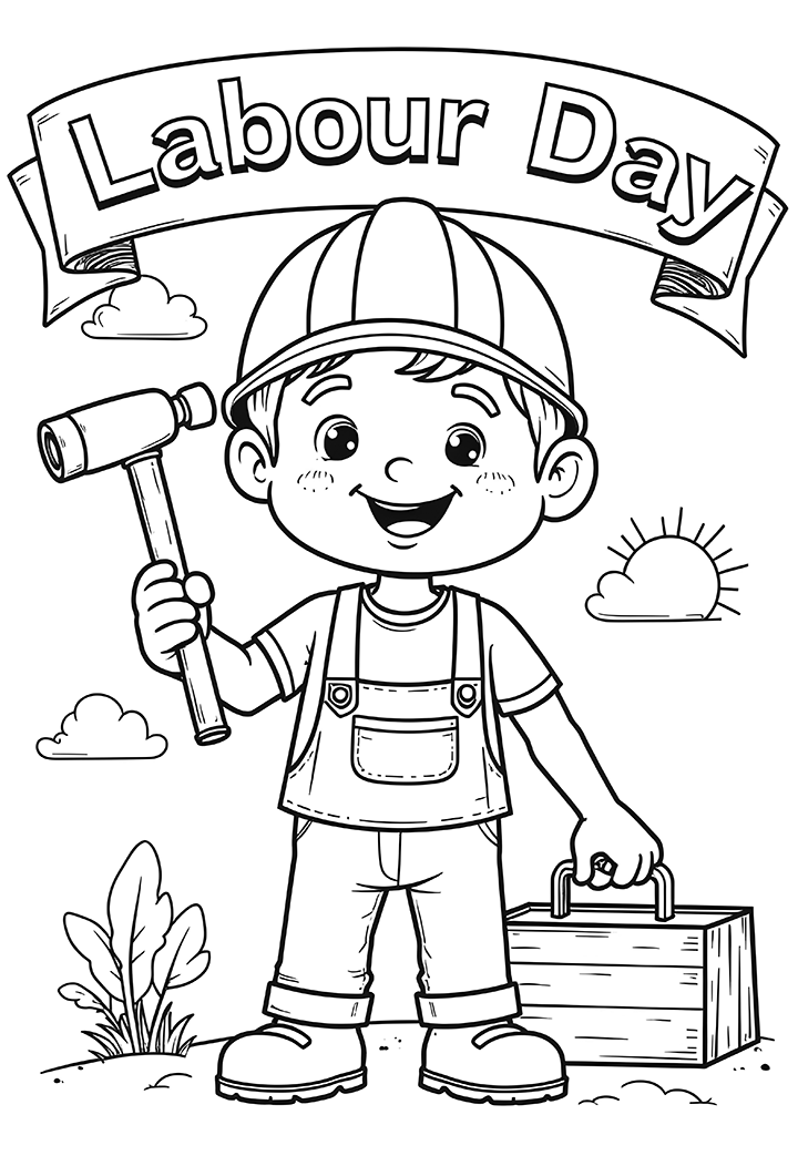 Labor day coloring page