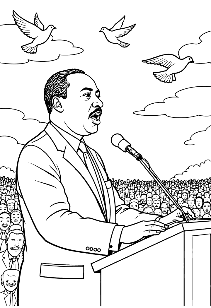 Martin Luther King Jr coloring page