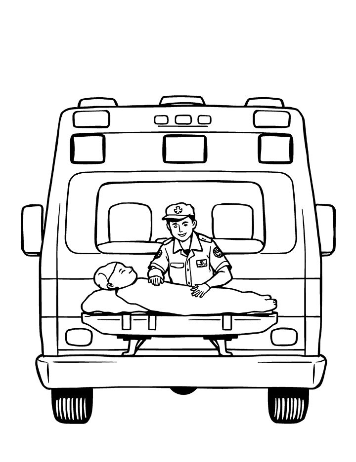 Medical emergency coloring page