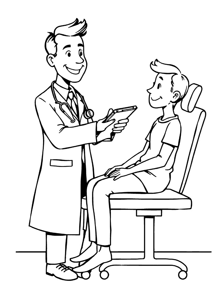 Medical examination coloring page