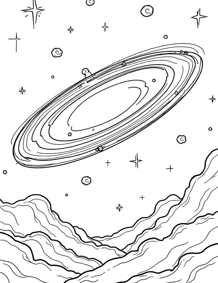 Milky way galaxy coloring page