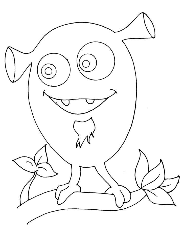 Monster with big eyes coloring page