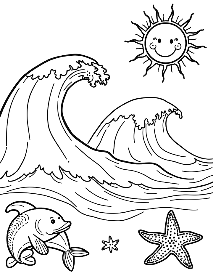 Ocean coloring page