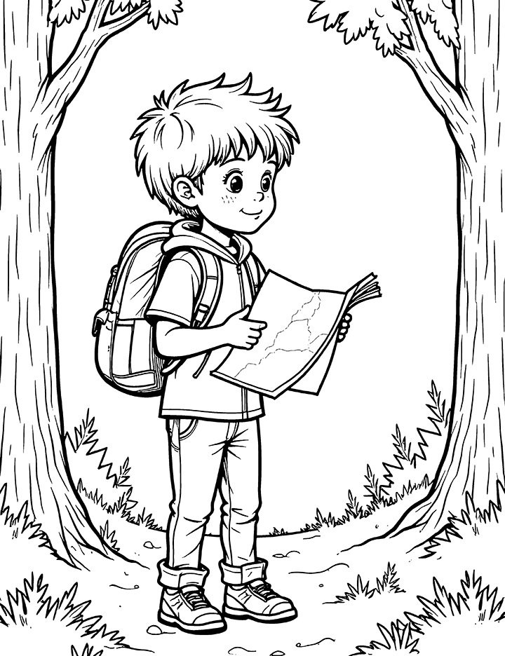 Orienteering coloring page 2