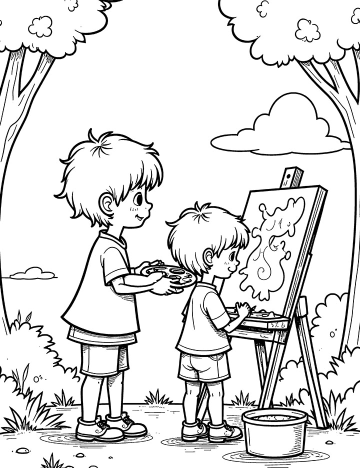 Painting coloring page