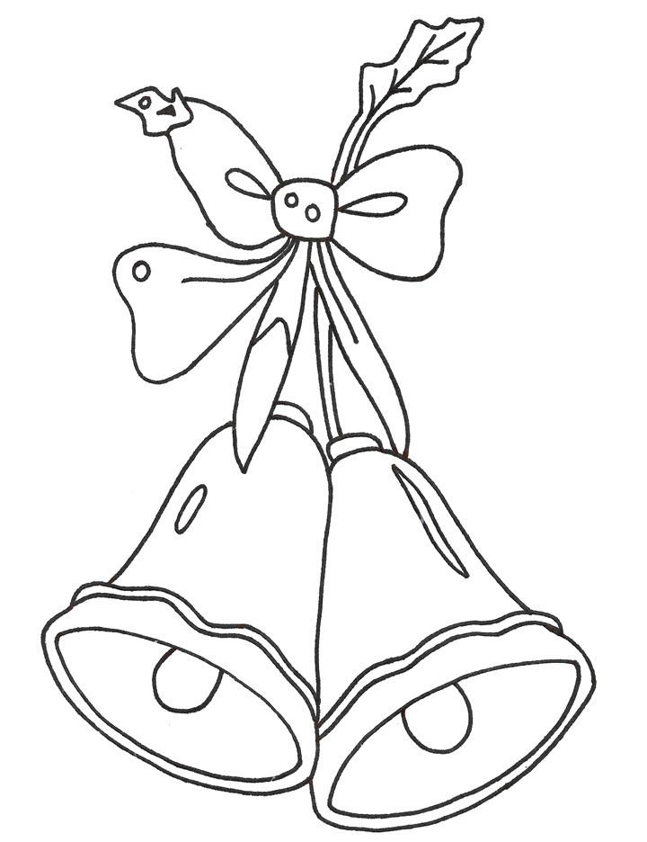 Pair of Christmas bells coloring page