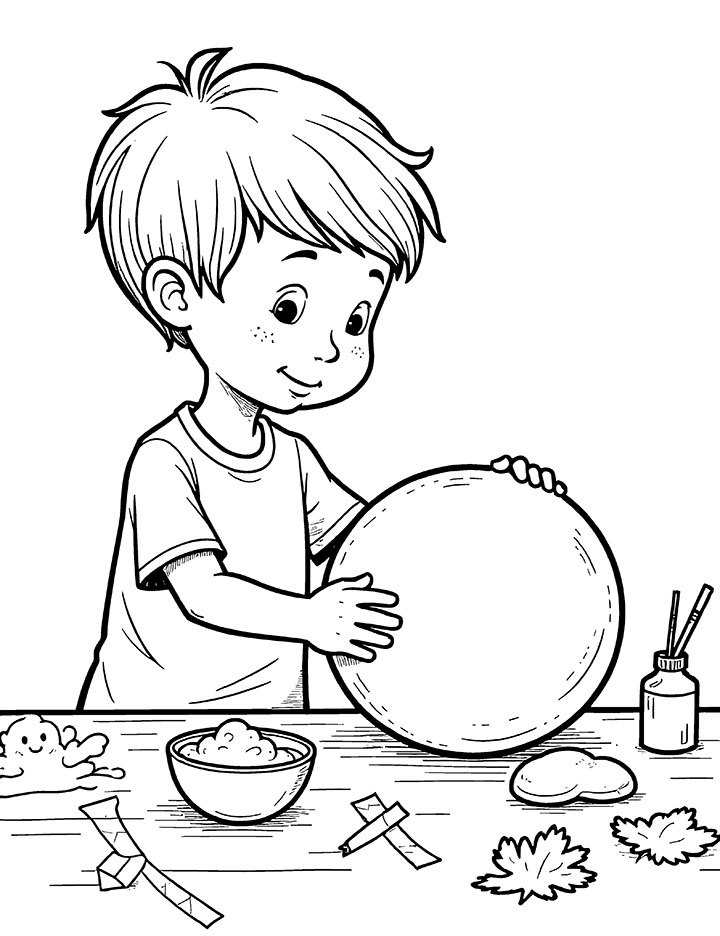 Paper mache coloring page 2