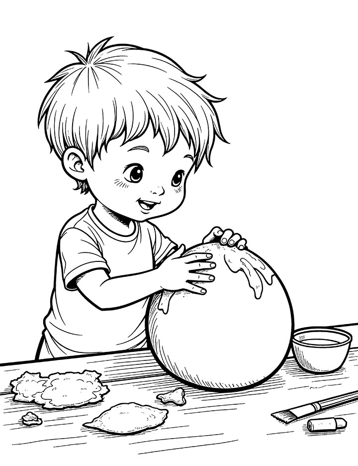 Paper mache coloring page