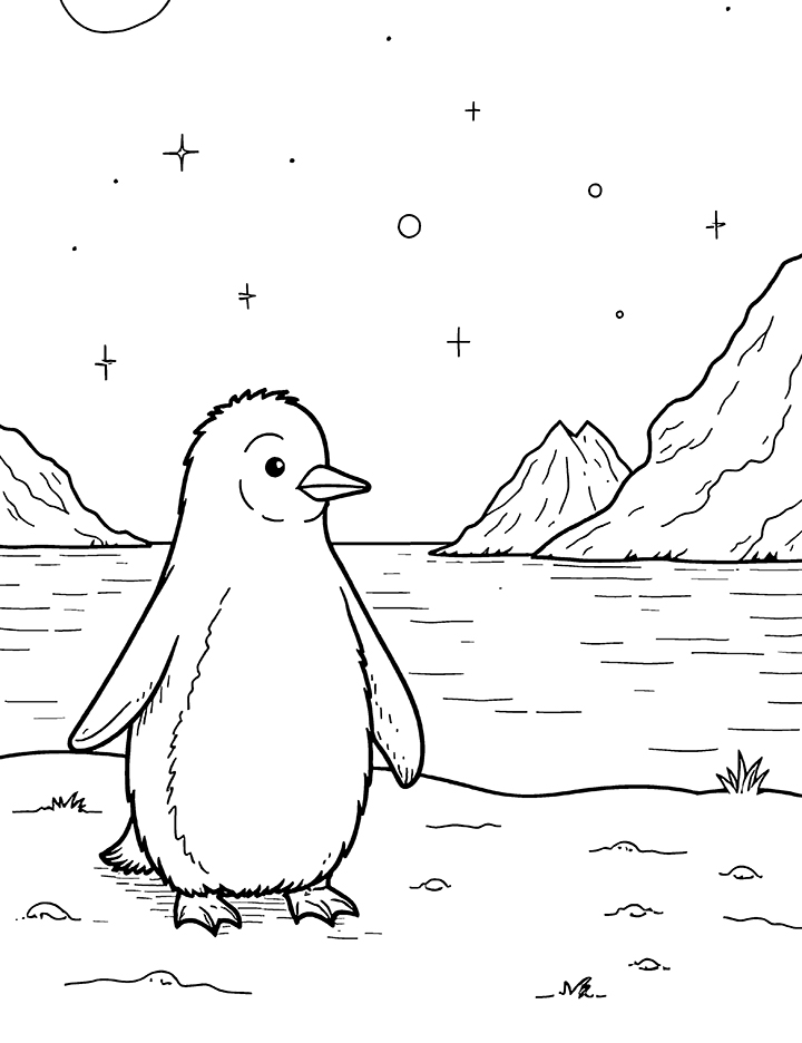 Penguin coloring page 4