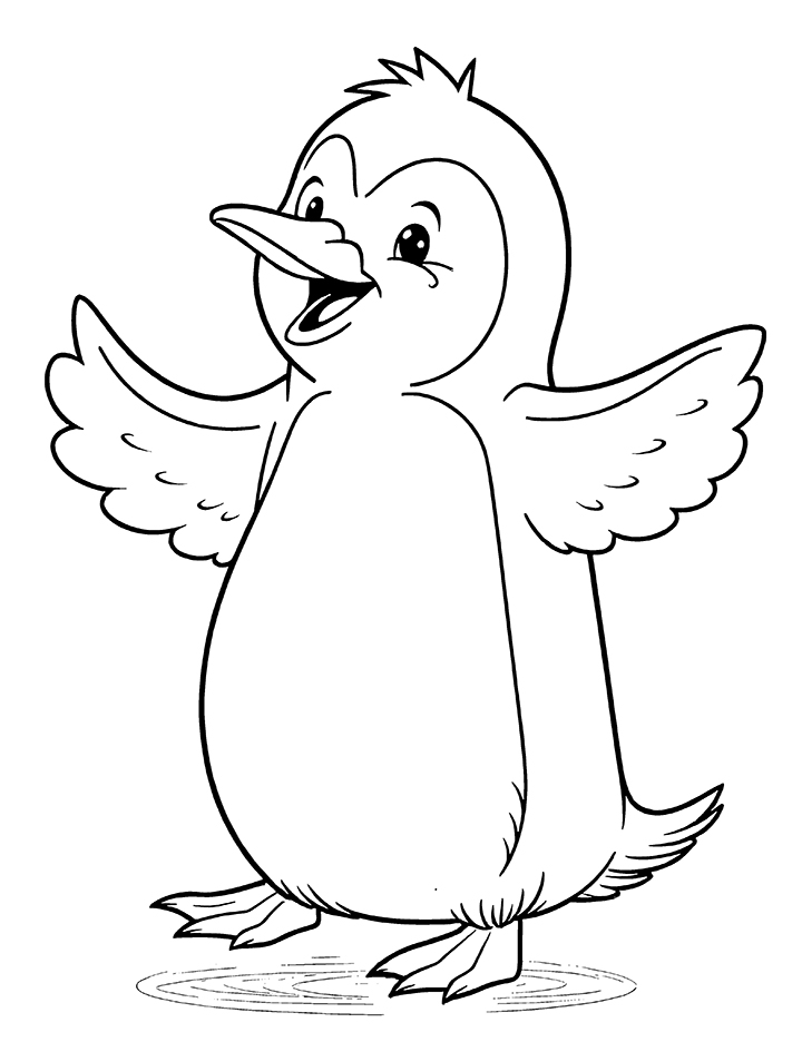 Penguin dancing coloring page