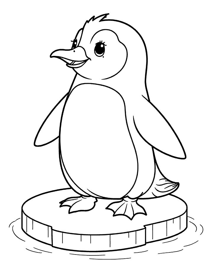 Penguin standing coloring page