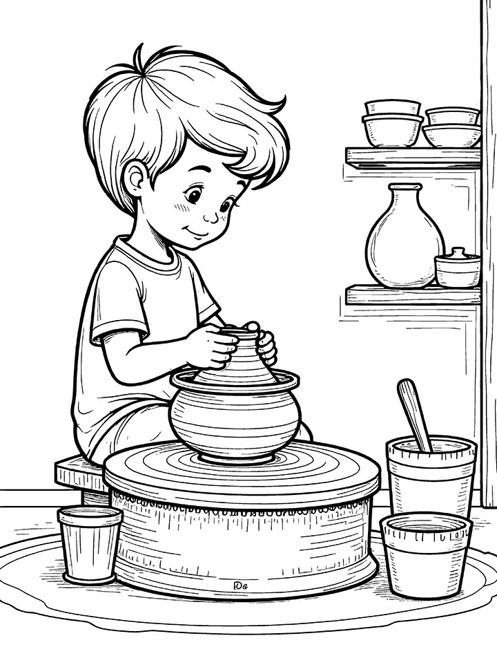 Pottery coloring page 2