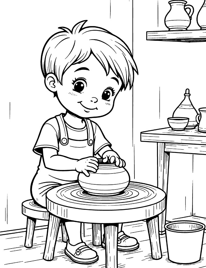 Pottery coloring page