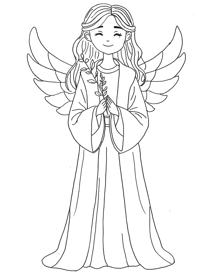 Praying Angel coloring page