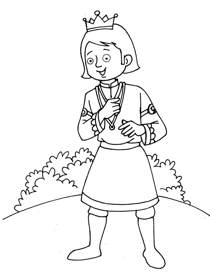 Prince finding treasure coloring page