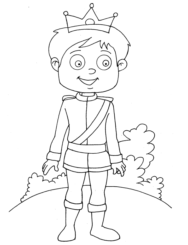 Prince in royal attire coloring page