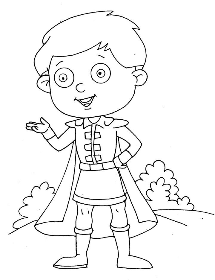 Prince on an adventure coloring page