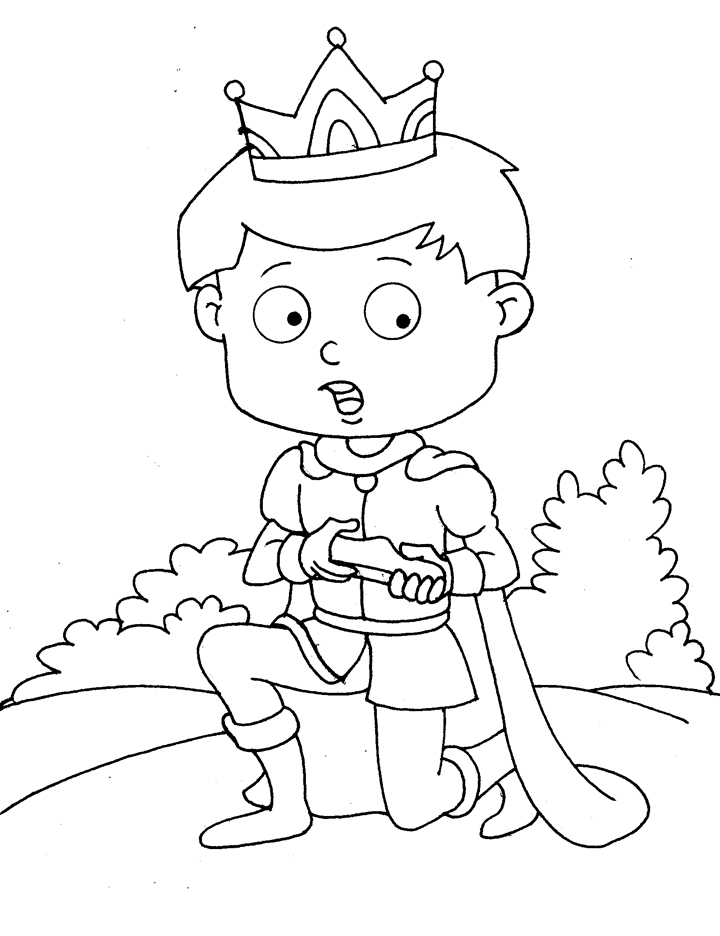 Prince with a crown coloring page