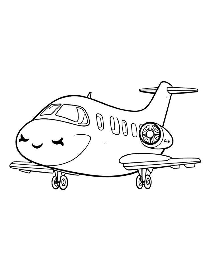 Private jet coloring page